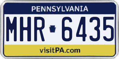 PA license plate MHR6435