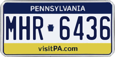PA license plate MHR6436