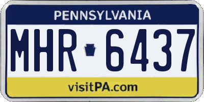 PA license plate MHR6437