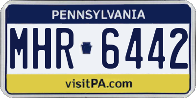 PA license plate MHR6442