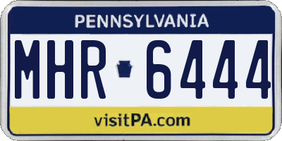 PA license plate MHR6444