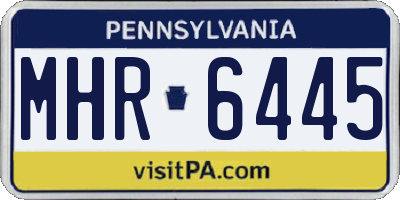 PA license plate MHR6445