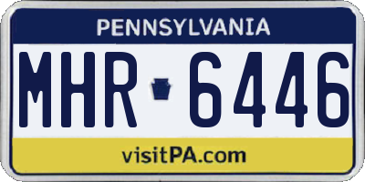 PA license plate MHR6446