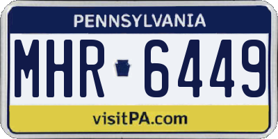 PA license plate MHR6449