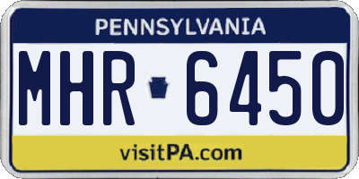 PA license plate MHR6450