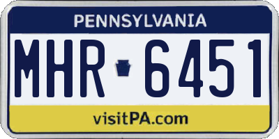 PA license plate MHR6451