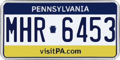 PA license plate MHR6453