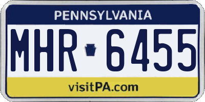 PA license plate MHR6455