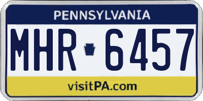PA license plate MHR6457