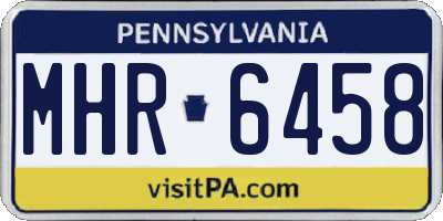 PA license plate MHR6458