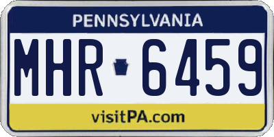 PA license plate MHR6459