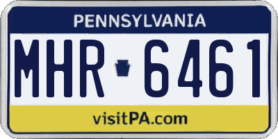 PA license plate MHR6461
