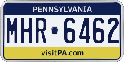 PA license plate MHR6462