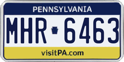 PA license plate MHR6463