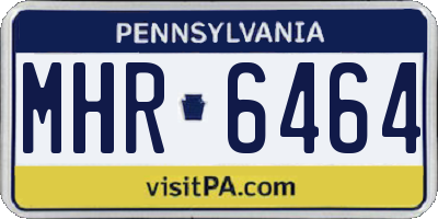 PA license plate MHR6464