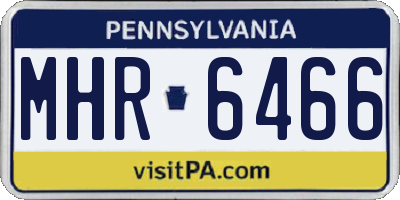 PA license plate MHR6466