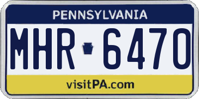 PA license plate MHR6470