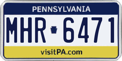 PA license plate MHR6471