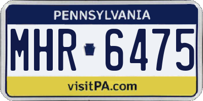 PA license plate MHR6475