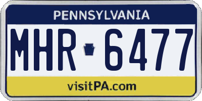 PA license plate MHR6477