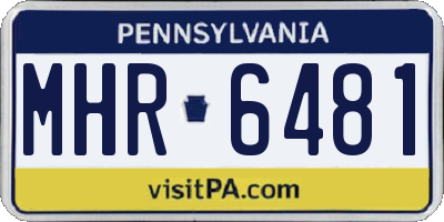 PA license plate MHR6481