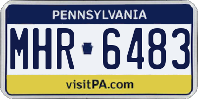 PA license plate MHR6483