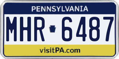 PA license plate MHR6487