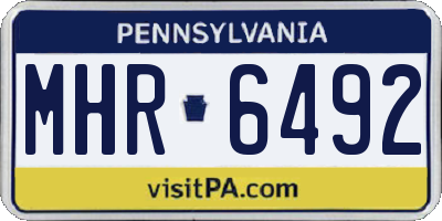 PA license plate MHR6492