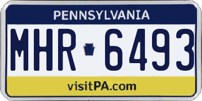 PA license plate MHR6493