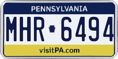 PA license plate MHR6494