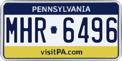 PA license plate MHR6496