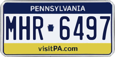 PA license plate MHR6497