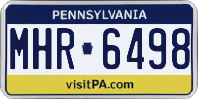 PA license plate MHR6498