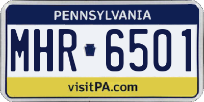 PA license plate MHR6501