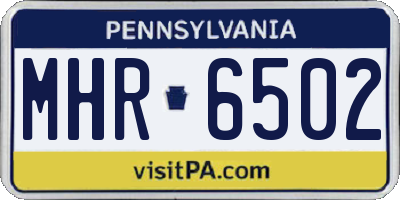 PA license plate MHR6502