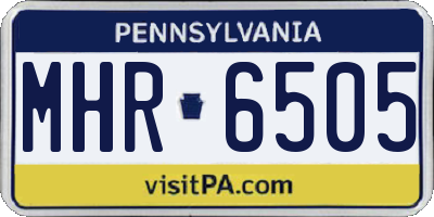 PA license plate MHR6505