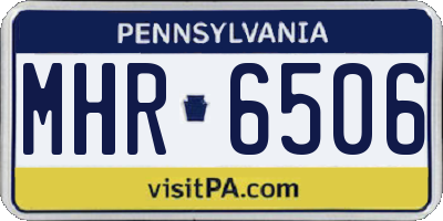 PA license plate MHR6506