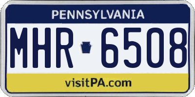 PA license plate MHR6508