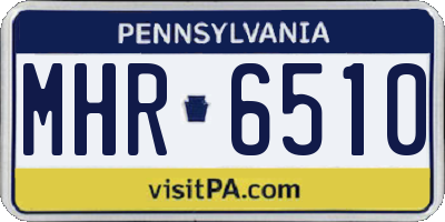PA license plate MHR6510