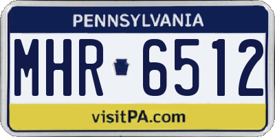 PA license plate MHR6512