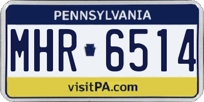 PA license plate MHR6514