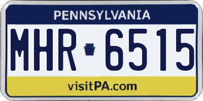 PA license plate MHR6515