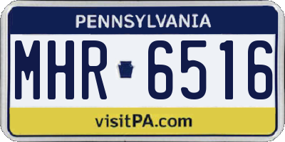 PA license plate MHR6516