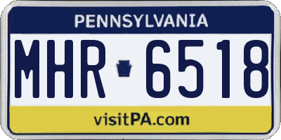 PA license plate MHR6518