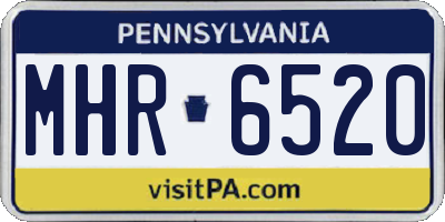PA license plate MHR6520