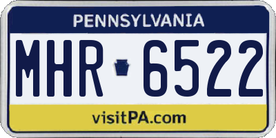 PA license plate MHR6522