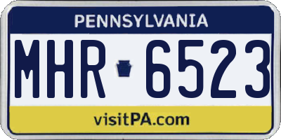 PA license plate MHR6523