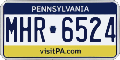 PA license plate MHR6524