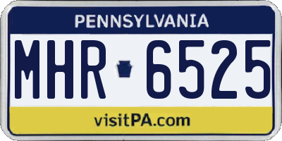 PA license plate MHR6525