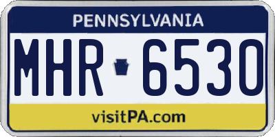 PA license plate MHR6530